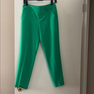 Alice and Olivia Stacey Slim Trousers Green